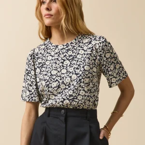 T-shirt femme coton biologique imprimé Ikat