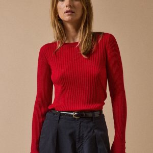 Pull chaussette maille côtelée femme laine RWS*