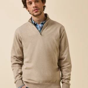 Pull col montant homme coton biologique et cachemire