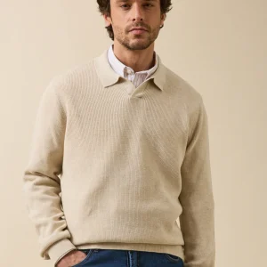 Pull col polo homme coton biologique