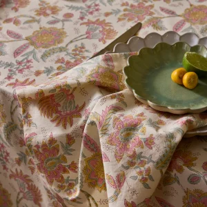 Serviette de table fleuri indien par lot de 4 - imprimé Pondichery