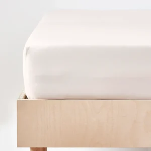 Drap-housse percale de coton coloris écru