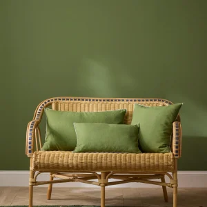 Housse de coussin unie en coton/lin