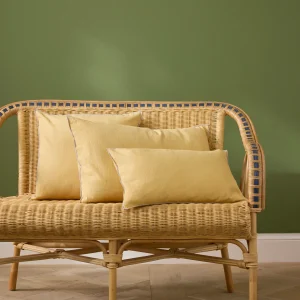 Housse de coussin unie en coton/lin