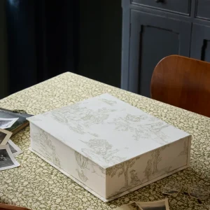 Boîte de rangement en tissu "Esprit Jouy"