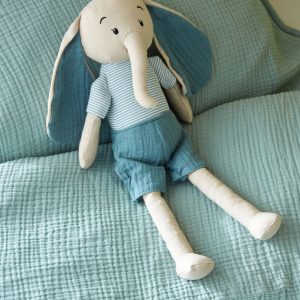 Doudou éléphant lin et coton