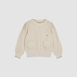 Sweat – Éponge – Poches – Fleurs Crème – Enfant – Émile et Ida