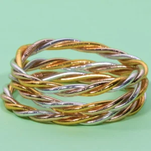 Bracelet jonc bouddhiste twist 3 couleurs