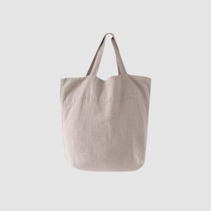 Grand Cabas en Lin – Rose Poudré – Linen Tales