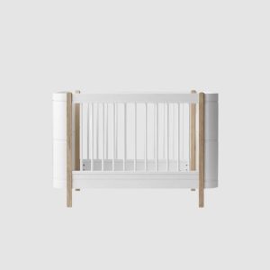 Lit Bébé – Mini+  Blanc et Chêne – Oliver Furniture