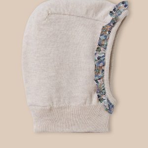Cagoule avec volant en tissu Liberty bébé