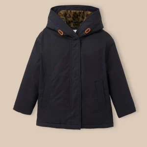 Parka courte Fille doublée léopard