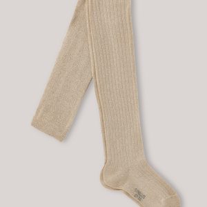 Collants métallisés à côtes Fille