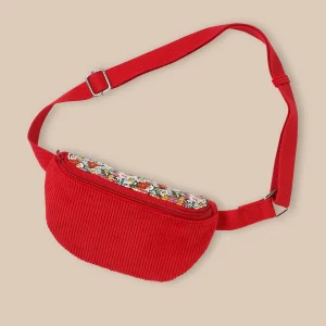Sac banane en velours et tissu Liberty Fille