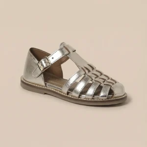 Sandales en cuir irisé fille