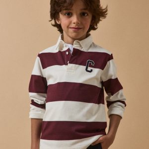 Polo-rugby rayé Garçon - Coton biologique