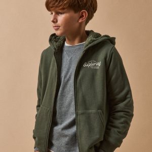 Cardigan zippé doublé sherpa Garçon