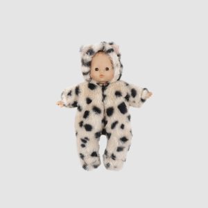 Babies – Combinaison en fausse fourrure à pois avec oreilles de chat et chaussons – Minikane