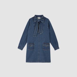 Robe col lavallière denim – Femme – Émile et Ida