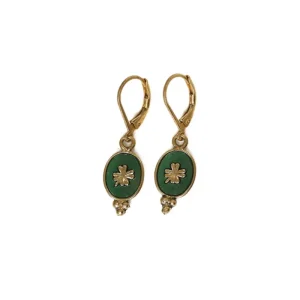 Boucles d'Oreilles Sacha - trèfle émaillées