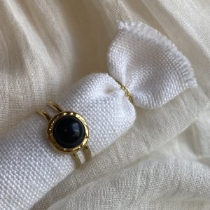 Bague – Laura – Noir – Acier Inoxydable