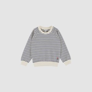 Sweat Enfant – Rayures Coton Bio Marine – Emile et ida