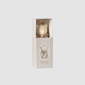 Ornement en métal – Ours Teddy – Blanc cassé/Rose – Maileg
