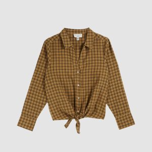 Chemise Khadi Nouée – Carreaux Ocre – Emile et Ida