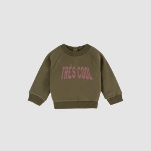 Sweat Très Cool coton bio olive – Bébé – Émile et Ida