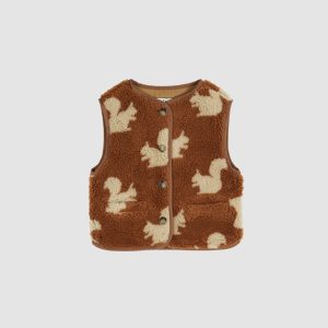 Gilet sherpa écureuils marron – Enfant – Émile et Ida