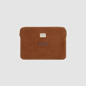 Pochette ordinateur – Velours caramel Pecan – Émile et Ida