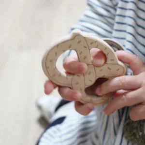 Anneau dentition bretzel en bois