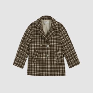 Manteau laine carreaux chocolat – Emile et Ida