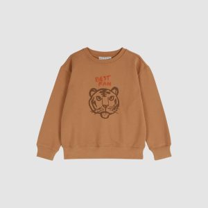 Sweat coton bio tigre orange brun – Emile et Ida